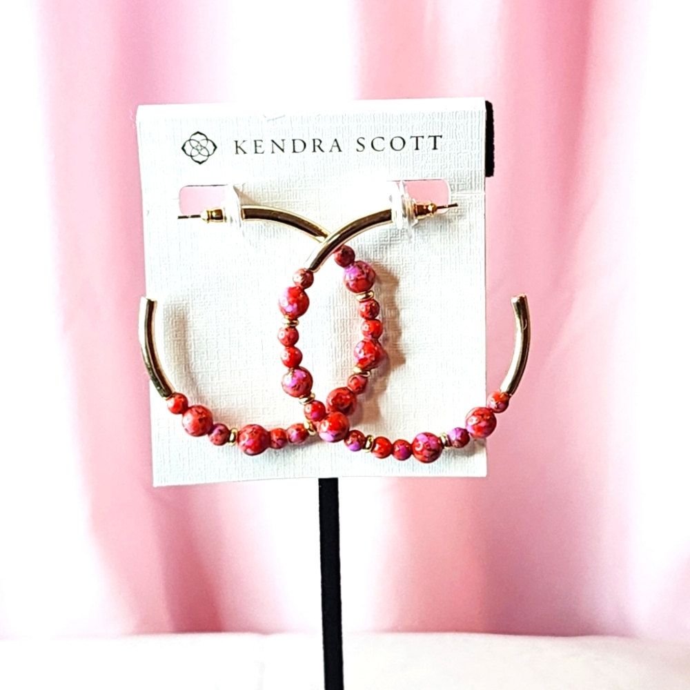 Kendra Scott Jovie Gold Beaded Hoop Earrings